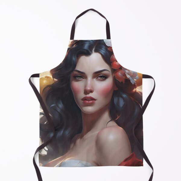 Item preview, Beautiful Dark-Haired Fairy Tale Princess in White with Red Apples designed and sold by Eliteijr.