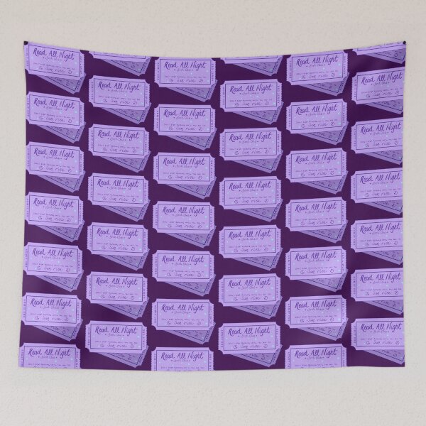 Item preview, Read All Night Book Club Ticket designed and sold by StitchItMama.