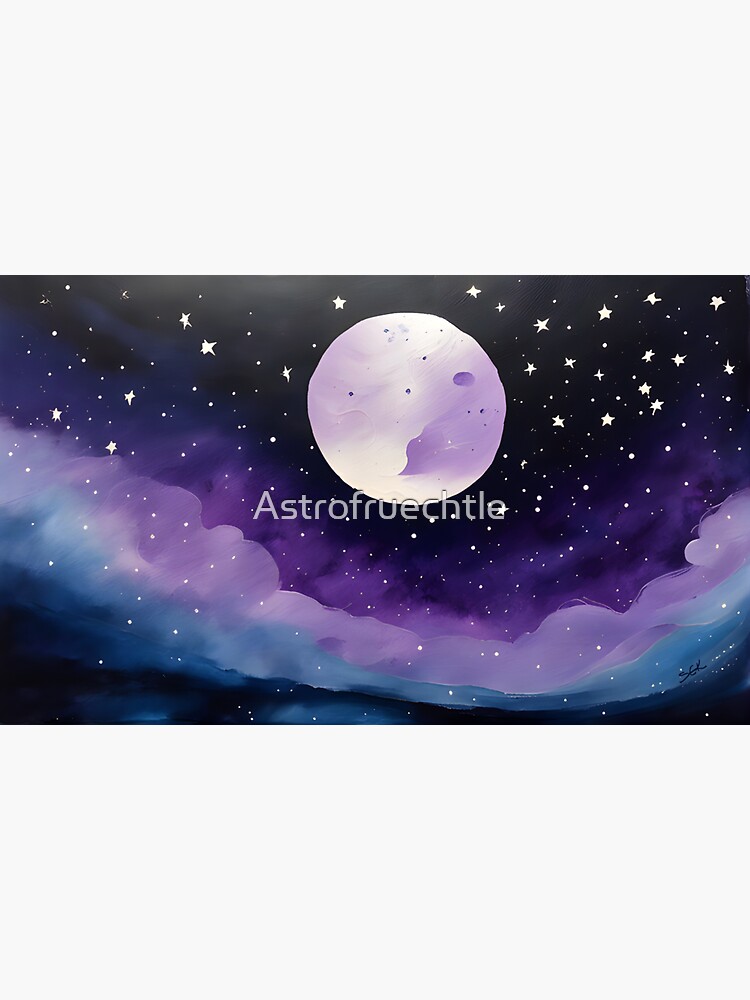 Thumbnail 3 of 3, Sticker, Moonlit night designed and sold by Astrofruechtle.