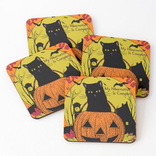 Item preview, Fall Is Upon Us, My Hibernation Is Complete - Spooky Halloween Black Cat Fall Autumn Pumpkin Witch Goth Horror designed and sold by blueversion.