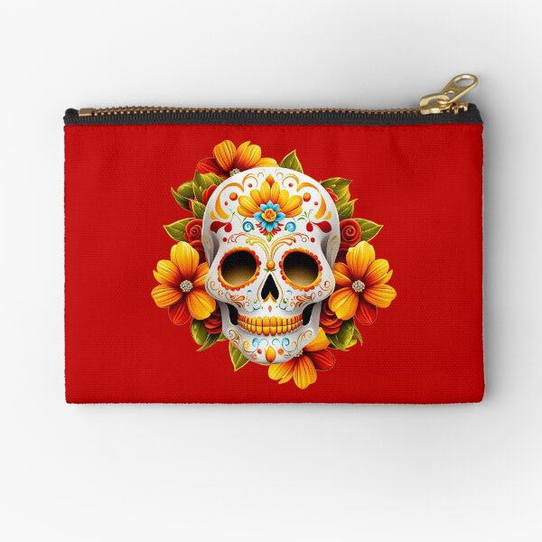 Item preview, Day of the Dead Skull with Orange Flowers designed and sold by LaRoach Digital Arts.