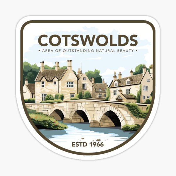 Item preview, Cotswolds Area of Outstanding Natural Beauty (AONB) United Kingdom - Sticker Series Digital Art | WanderUpNorthCo. designed and sold by WanderUpNorth.