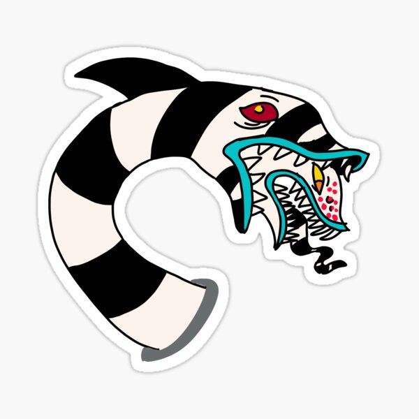black white worm snake halloween  Sticker for Sale by gossiprag