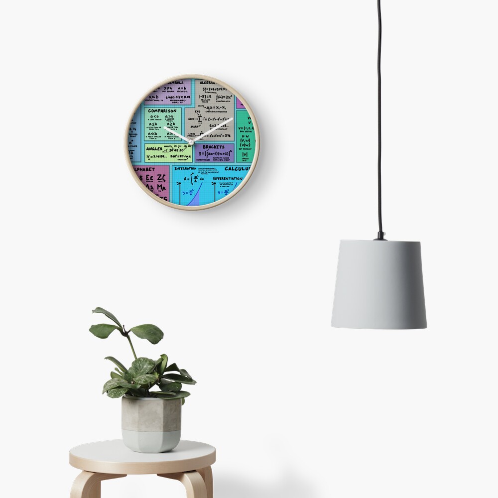 Mathematics Notation Cheat Sheet Clock
