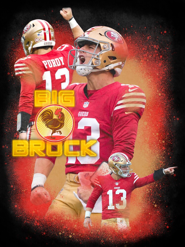 Joe Montana and Brock Purdy San Francisco 49ers city skyline