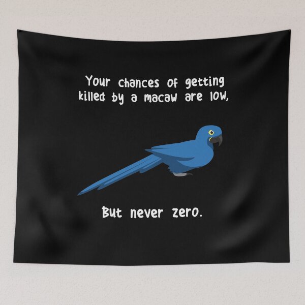Item preview, Hyacinth Macaw Parrot Never Zero designed and sold by Clara Hollins.