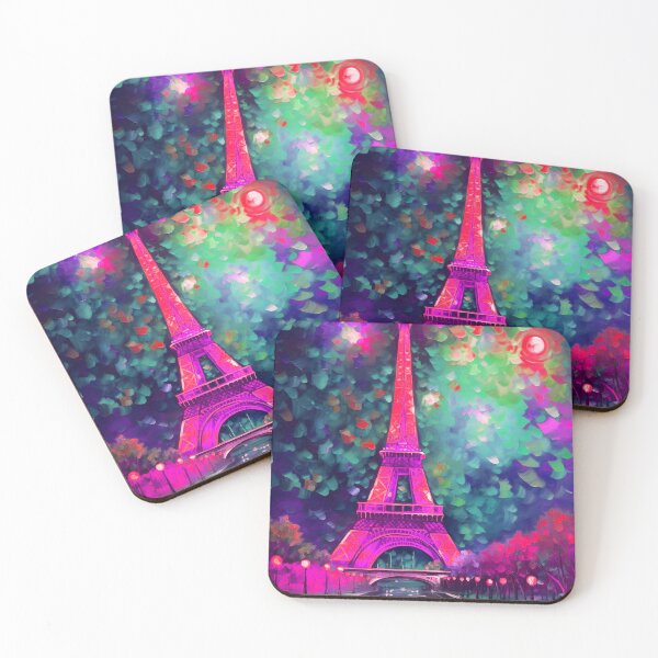 Item preview, The Eiffel Tower, Paris, Electric Pink, AI Generated Art - France's Structural Masterpiece Known as 'The Symbol of Love' designed and sold by studioSharonKay.