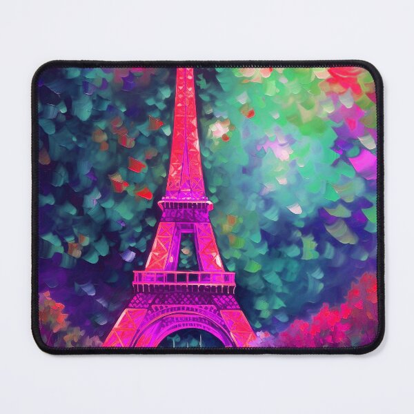 Item preview, The Eiffel Tower, Paris, Electric Pink, AI Generated Art - France's Structural Masterpiece Known as 'The Symbol of Love' designed and sold by studioSharonKay.