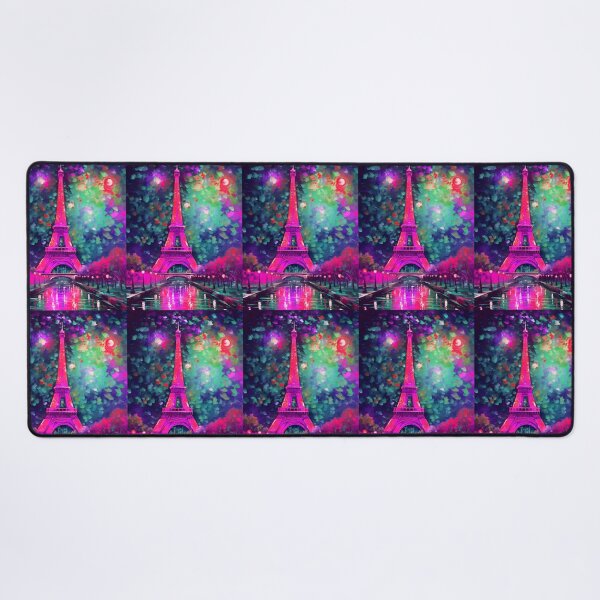 Item preview, The Eiffel Tower, Paris, Electric Pink, AI Generated Art - France's Structural Masterpiece Known as 'The Symbol of Love' designed and sold by studioSharonKay.