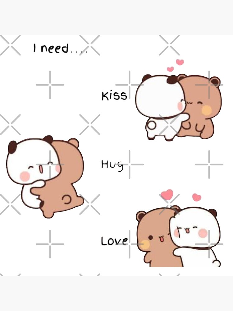 Milk Mocha Bear Safe In His Arms Love Hug Kiss Valentines Digital