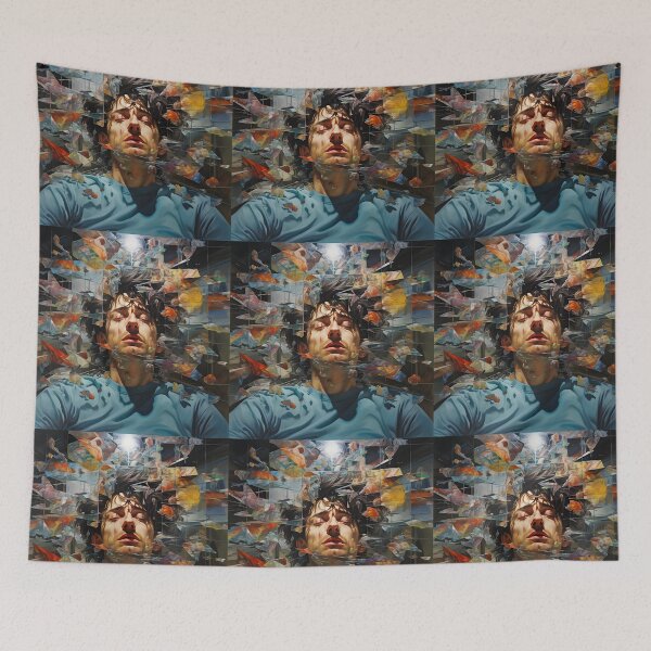 Item preview, An artwork in the style of multiple exposure exposing energy and creativity designed and sold by AI-Only Creations.