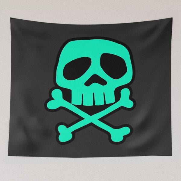 Item preview, Old School Punk Rock Skull (aqua) designed and sold by muskitt.