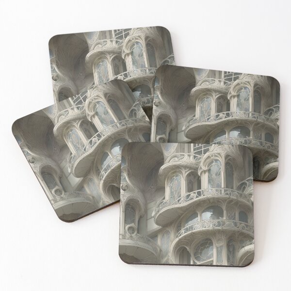 Item preview, Fantasy Art Nouveau Architecture Pattern designed and sold by entwithanaxe.
