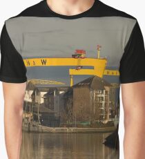 Harland and Wolff cranes from the River Lagan Graphic T-Shirt