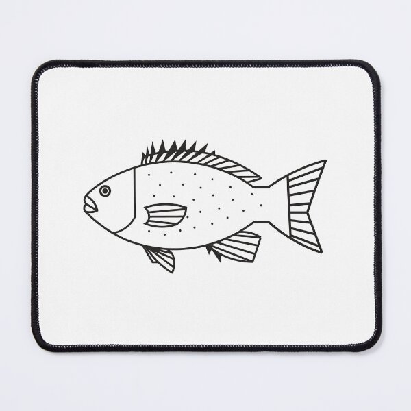 Item preview, Kawaii Bluefish in Black and White designed and sold by fruttidimare.