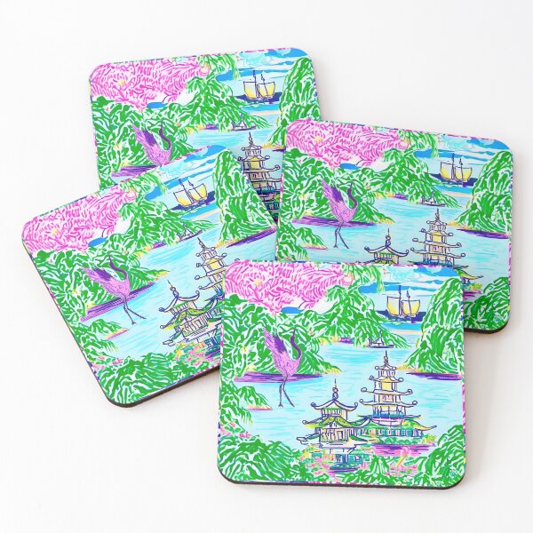 Item preview, Watercolor markers chinoiserie landscape designed and sold by SophieClimaArt.