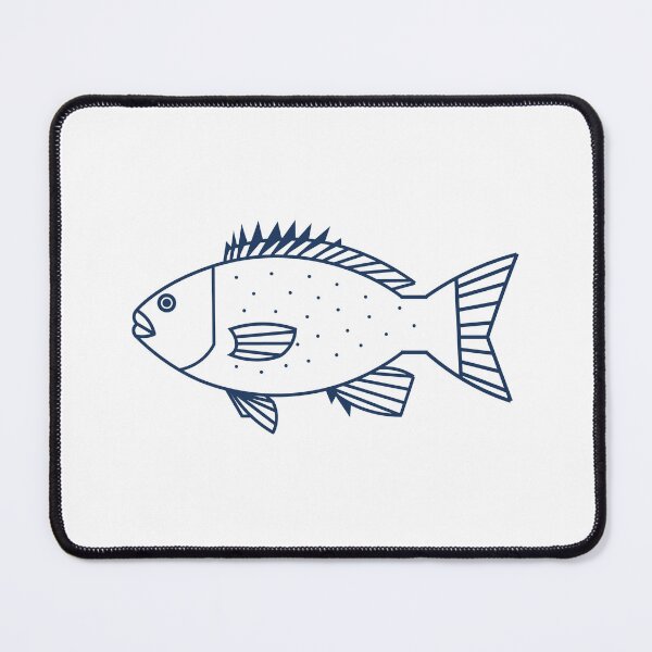 Item preview, Kawaii Bluefish in Ocean Blue and White designed and sold by fruttidimare.