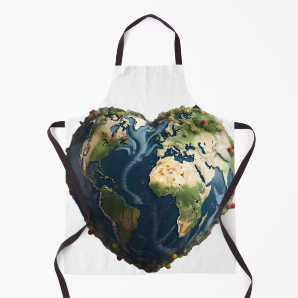 Item preview, A charming illustration of the earth shaped like a heart in the lovecore style of playfully intricate designed and sold by AI-Only Creations.