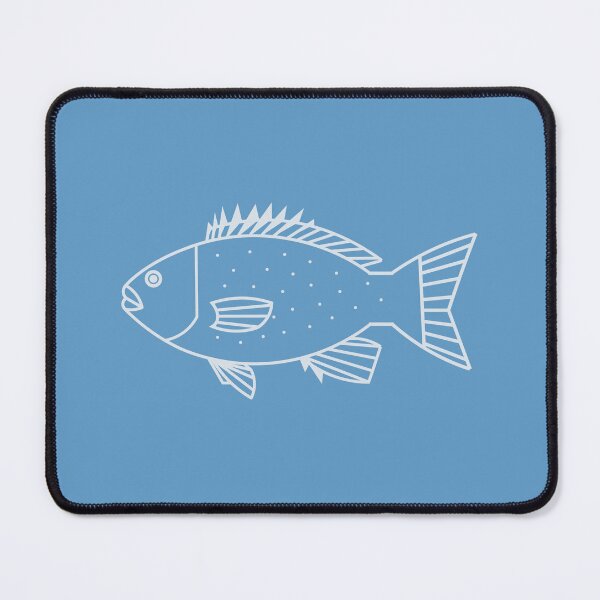 Item preview, Kawaii Bluefish in Icy Blue on Vivid Blue designed and sold by fruttidimare.