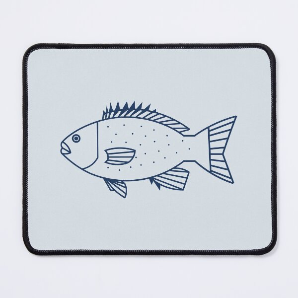 Item preview, Kawaii Bluefish in Ocean Blue on Icy Blue designed and sold by fruttidimare.