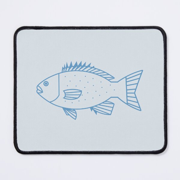 Item preview, Kawaii Bluefish in Vivid Blue on Icy Blue designed and sold by fruttidimare.