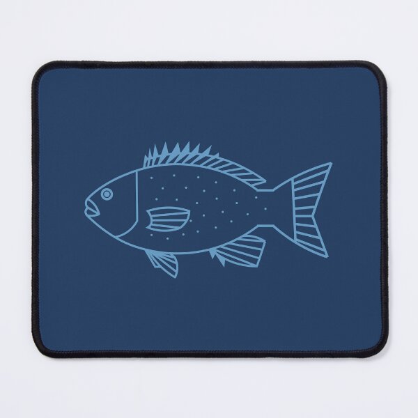 Item preview, Kawaii Bluefish in Vivid Blue on Ocean Blue designed and sold by fruttidimare.