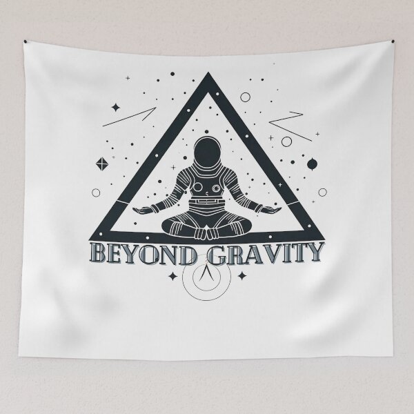 Item preview, Gráfico premium de diseño Zen de Space Yoga Beyond Gravity en blanco y negro designed and sold by 138Technology.