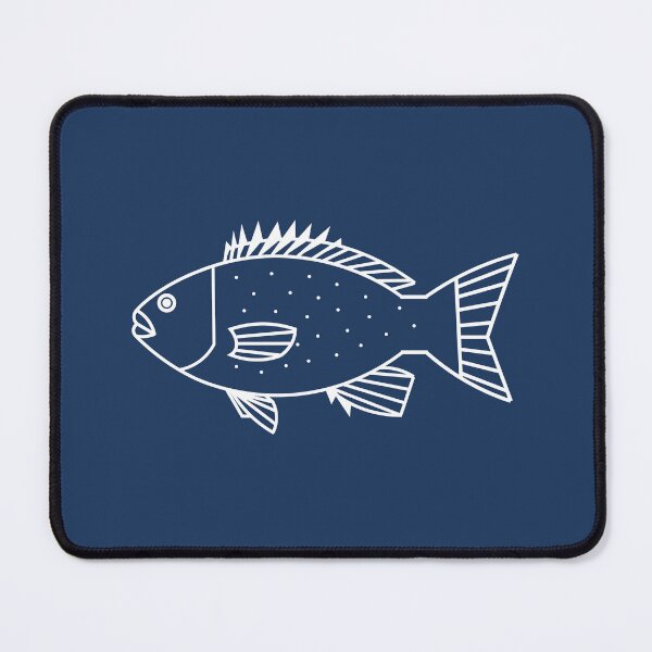 Item preview, Kawaii Bluefish in White on Ocean Blue designed and sold by fruttidimare.