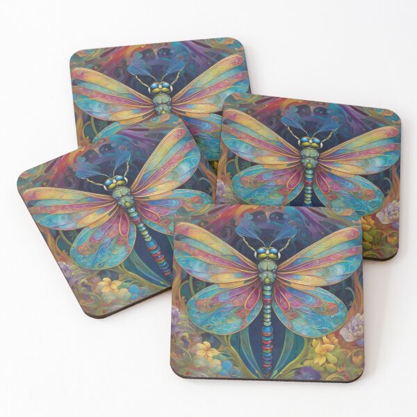 Item preview, Dragonfly Art Nouveau Painting designed and sold by druidwolfart.