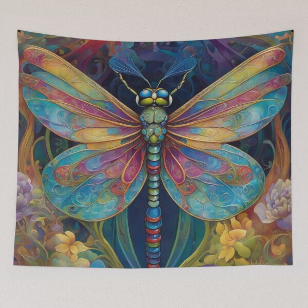 Item preview, Dragonfly Art Nouveau Painting designed and sold by druidwolfart.