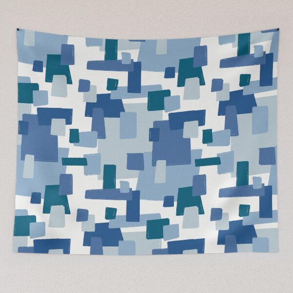 Item preview, Blue color blocks pattern designed and sold by AnaTZ.