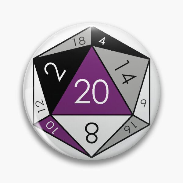 Artikelvorschau, Asexueller LGBTQ+ Pride d20 entworfen und verkauft von SeaTurtleWhimsy.
