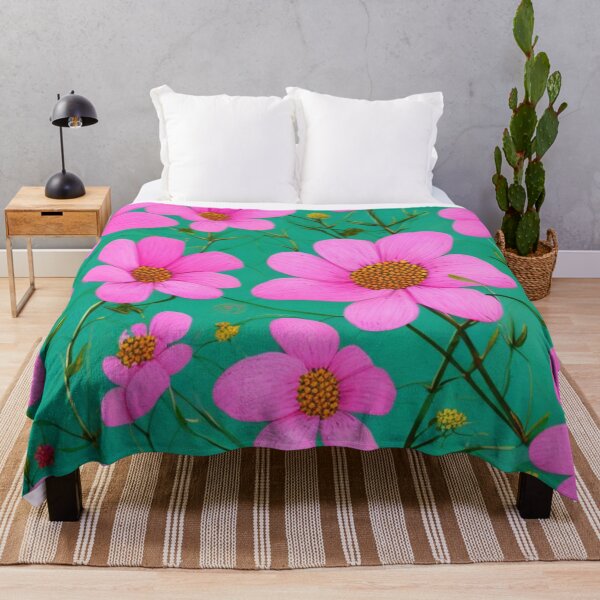 Item preview, Pink flowers on green background designed and sold by adlkh.