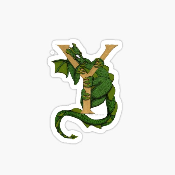 Green Dragon Letter Y 2023 Sticker