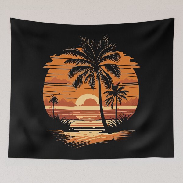 Item preview, Beautiful sunrise, beach and palm trees designed and sold by InstaCreatives.