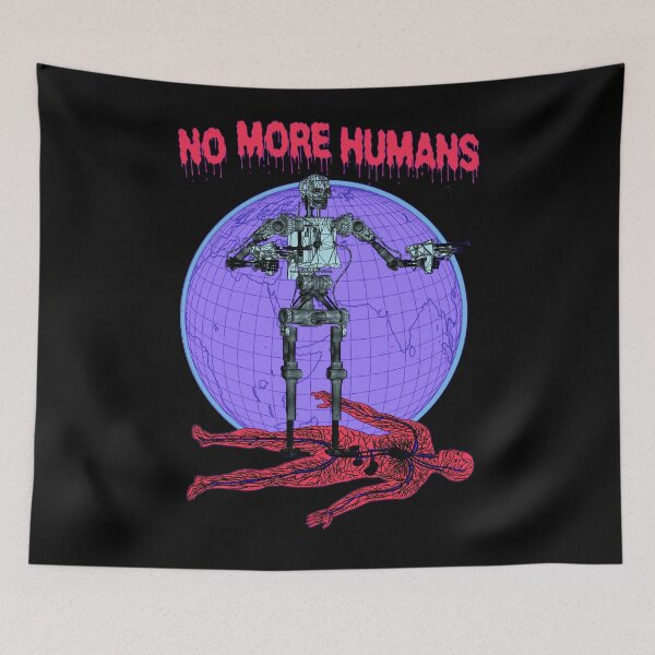 Item preview, No More Humans Robot Takeover - Retro Sci Fi Horror Art designed and sold by blueversion.