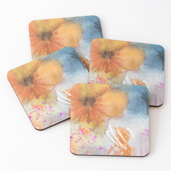 Item preview, Ochres. abstract with flower designed and sold by AcuarelasCA.