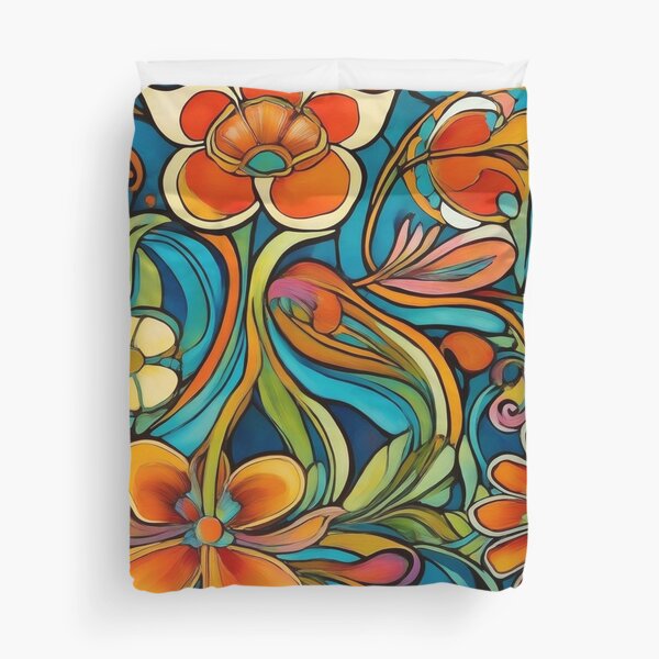 Item preview, Flower Power Colourful Floral Pattern Art Nouveau designed and sold by druidwolfart.