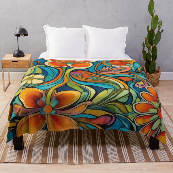 Item preview, Flower Power Colourful Floral Pattern Art Nouveau designed and sold by druidwolfart.