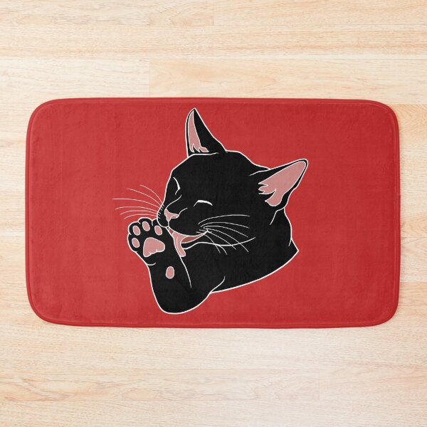 Item preview, Black Cat Licking their Toe Beans  designed and sold by Deborah Camp.