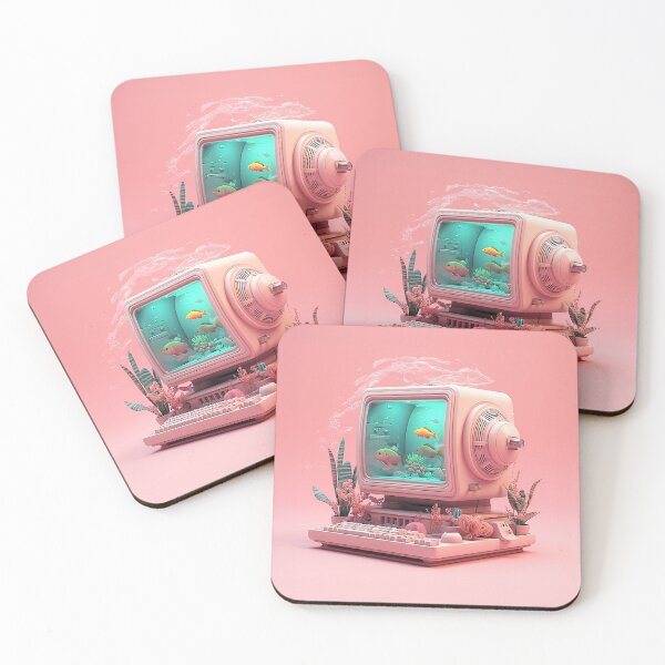 Item preview, Retro Pink Computer Fishtank designed and sold by BrittsGraphics.
