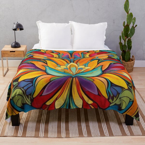 Item preview, Flower Power Colourful Floral Pattern Art Nouveau designed and sold by druidwolfart.