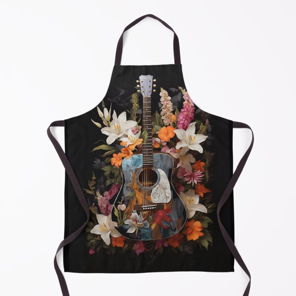 Item preview, acoustic guitar surrounded by flowers in Oil Painting designed and sold by Bcolors.