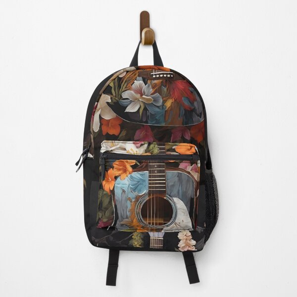 Item preview, acoustic guitar surrounded by flowers in Oil Painting designed and sold by Bcolors.