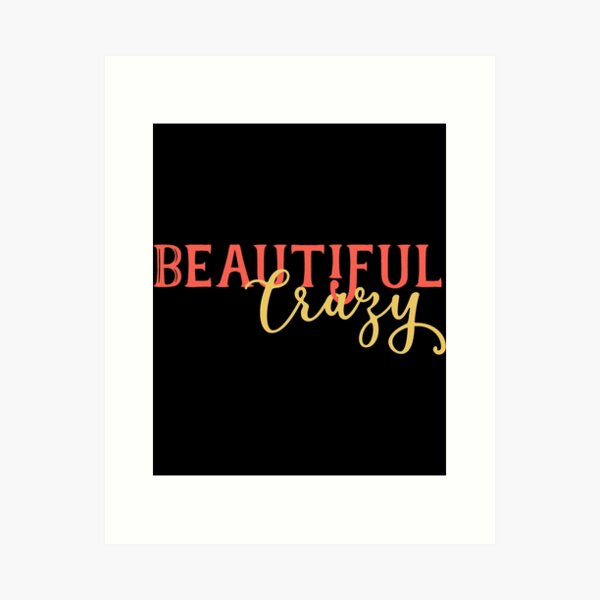 Luke Combs Beautiful Crazy Heart Song Lyric Print - Red Heart Print