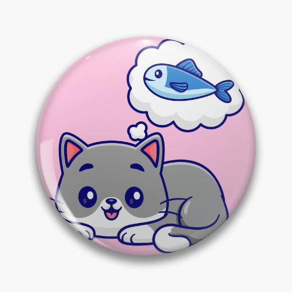 Item preview, Pondering the Catch: Cartoon Cat Vector Icon designed and sold by hjian8219.