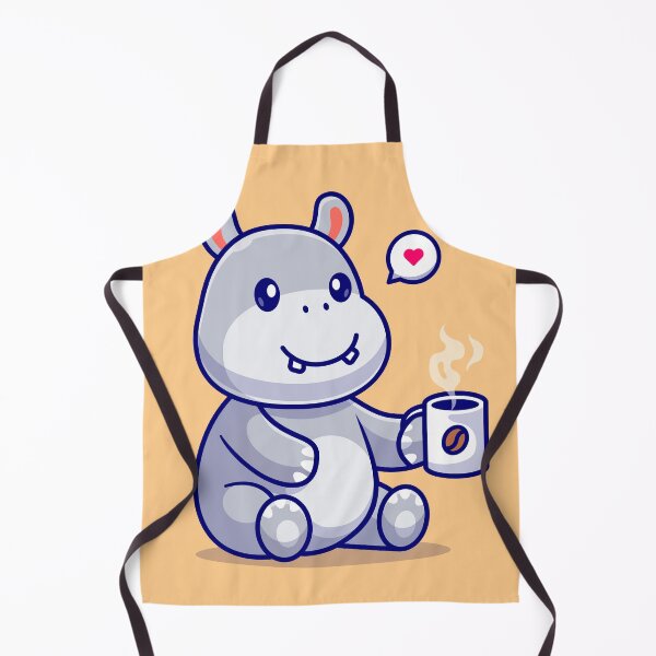 Item preview, Caffeine Companion: Cute Hippo Drinking Coffee Icon designed and sold by hjian8219.
