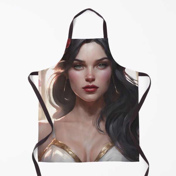 Item preview, Beautiful Dark-Haired Fairy Tale Princess in White with Blue and Red flowers designed and sold by Eliteijr.