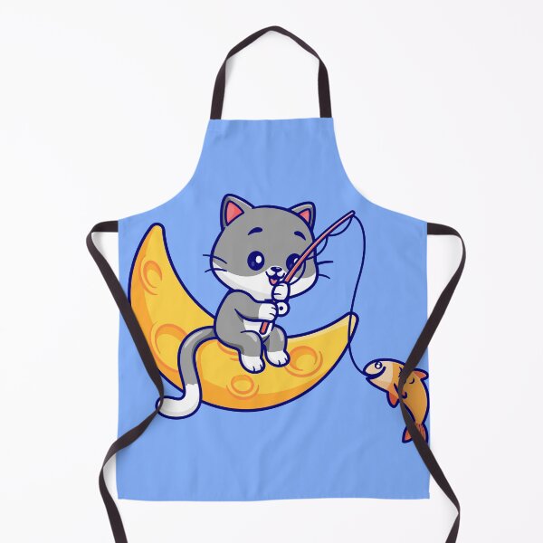 Item preview, Moonlit Fishing Adventure: Cute Cat Cartoon Icon designed and sold by hjian8219.