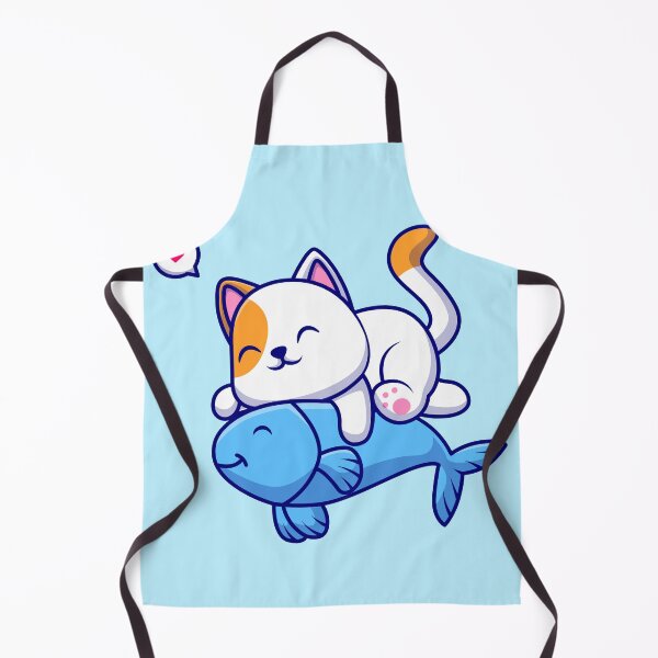 Item preview, Cat's Affection: Cute Cat Hugging Fish Cartoon Icon designed and sold by hjian8219.